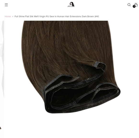 New Full Shine Sew In Hair Extensions 18 inch in Very Dark Brown - Picture 15 of 16